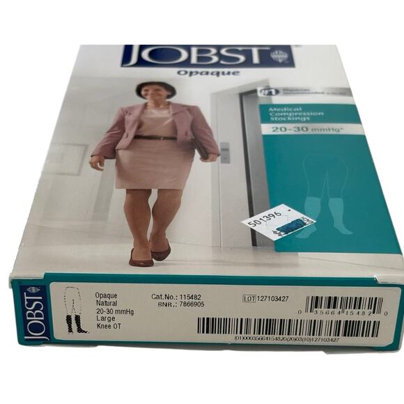 Jobst Womens Compression Opaque Knee High Stockings 20-30 mmhg Open Toe Supports - Picture 3 of 3